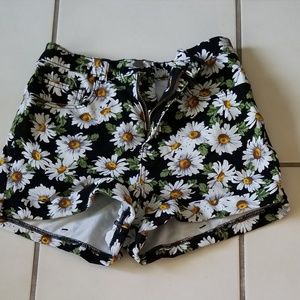 American Apparel Floral Jean Shorts